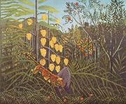 Henri Rousseau Struggle between Tiger and Bull oil painting artist